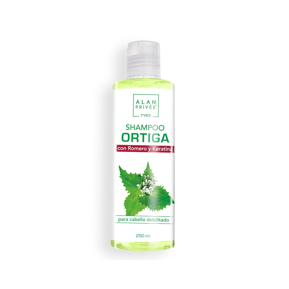 Cód.120204 - Shampoo Ortiga, Romero y Menta - 250 ml. Cód.120204 - Shampoo Ortiga, Romero y Menta - 250 ml.