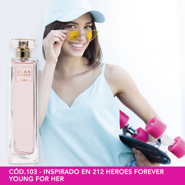 Cód.103 - Inspirado en 212 Heroes Forever Young for Her de Carolina Herrera - Perfume 100 ml.